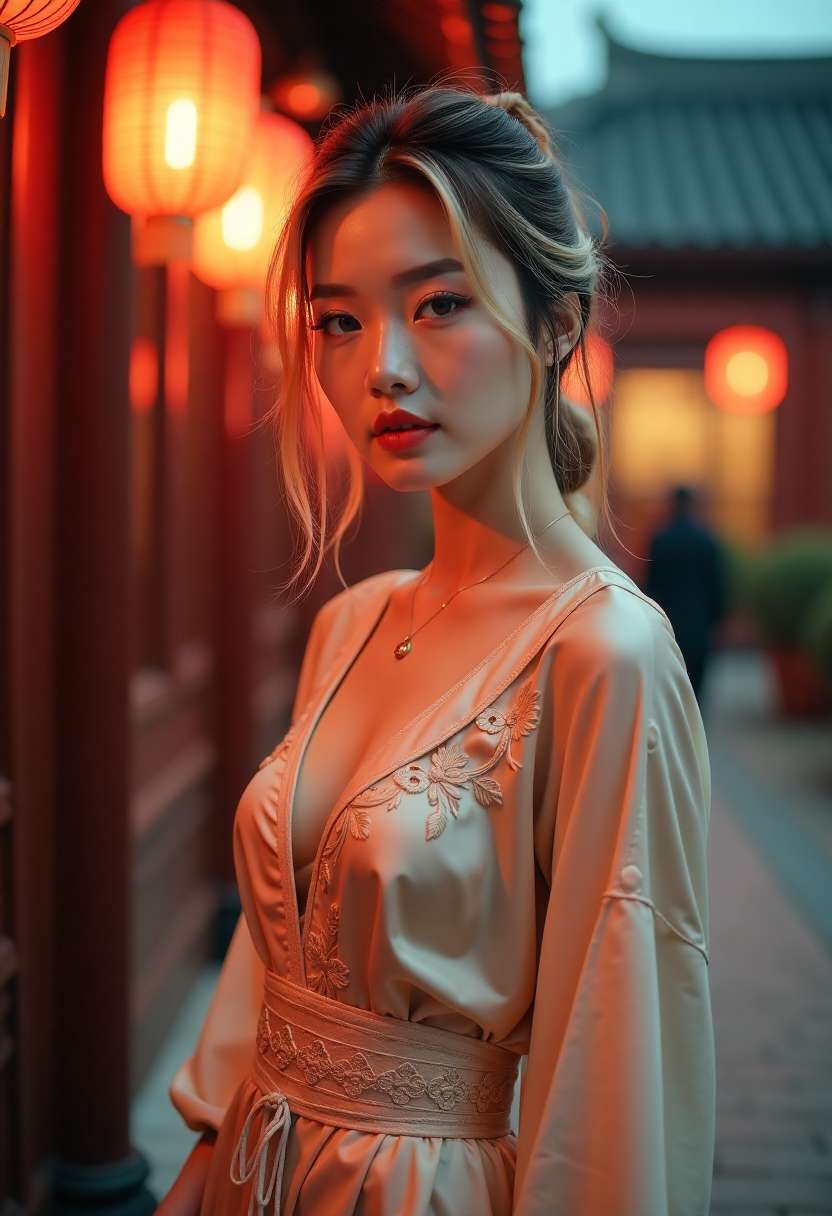 篝火映照下的双人对坐轮廓